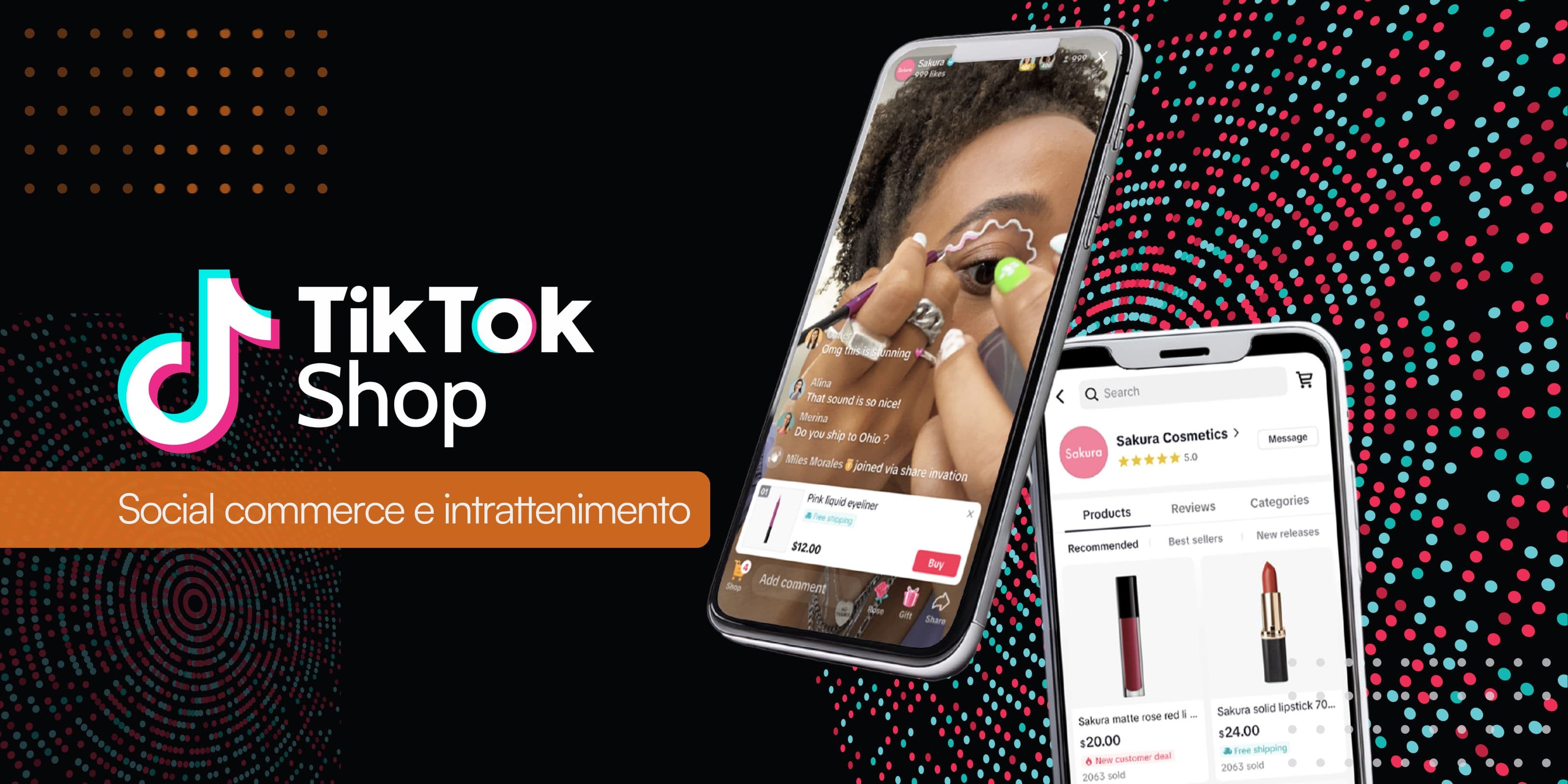 Smartphone e acquisto tramite TikTok Shop